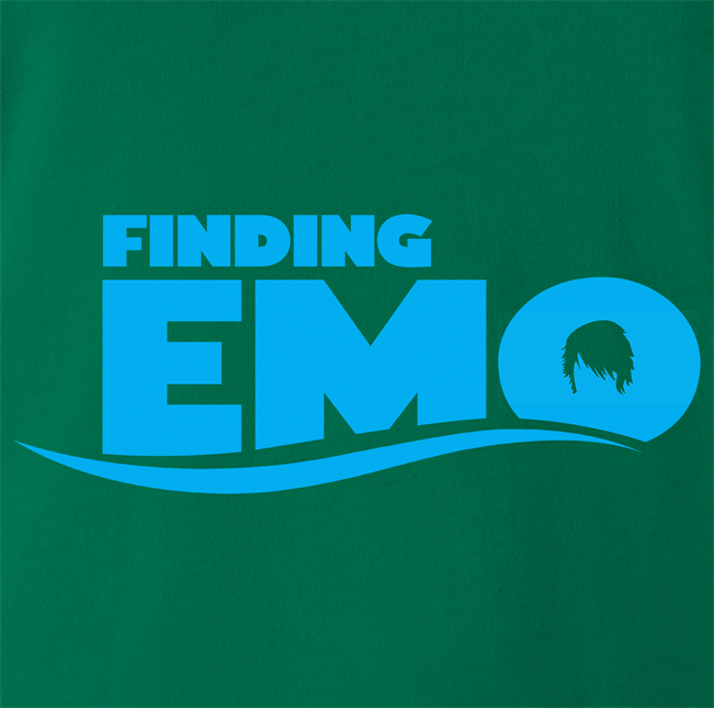funny finding nemo emo hair parody t-shirt men's green