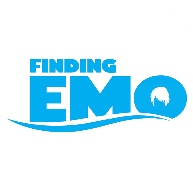 funny finding nemo emo hair parody t-shirt men's white