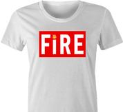 Straight Fire Life Magazine Parody t-shirt white women's