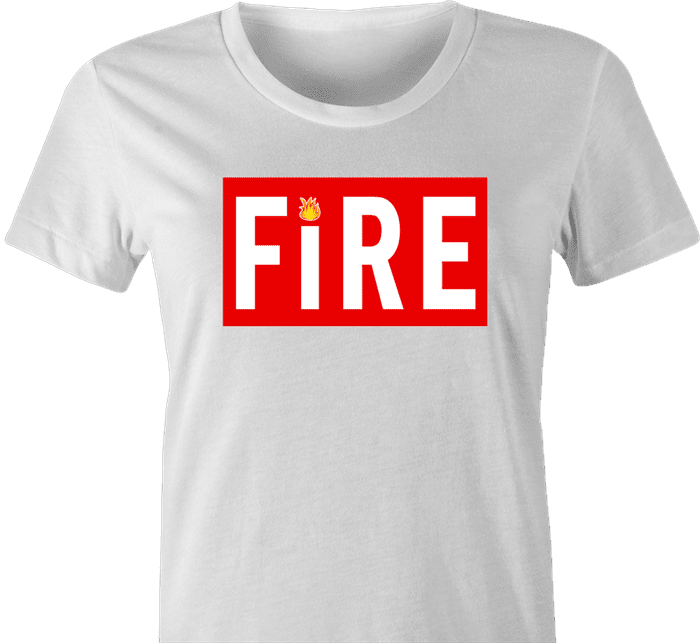 Straight Fire Life Magazine Parody t-shirt white women's