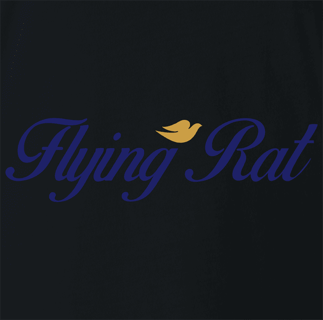 Funny Flying Rat Pigeon Dove Parody black t-shirt