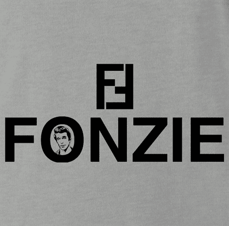 Funny The Fonz From Happy Days parody t-shirt grey