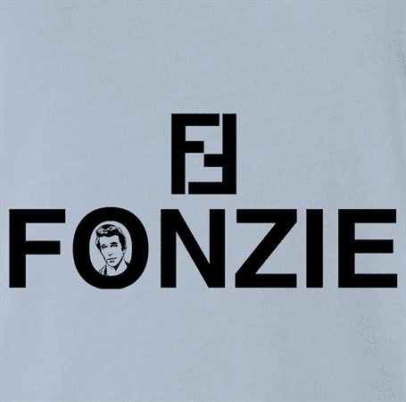 Funny The Fonz From Happy Days parody t-shirt light blue