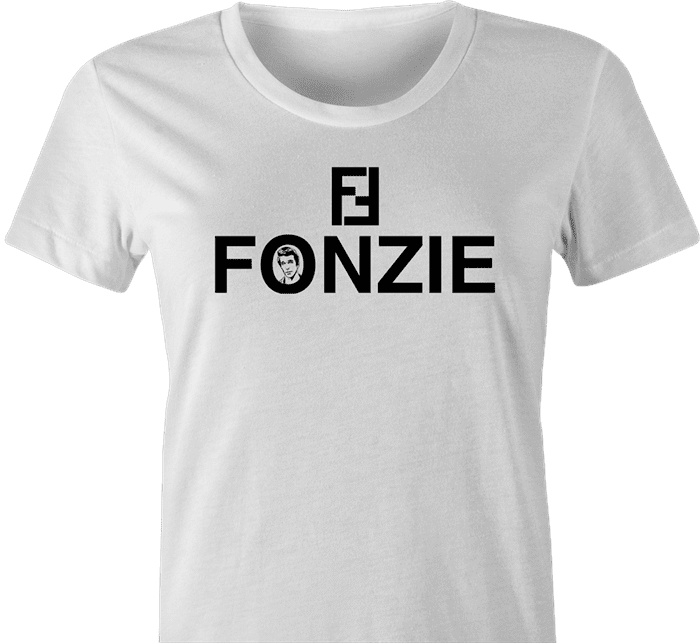 Funny The Fonz From Happy Days parody t-shirt white women's