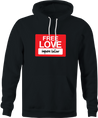funny free love, inquire below parody black hoodie