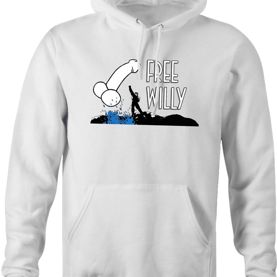 hilarious free one eyed willy parody hoodie white 