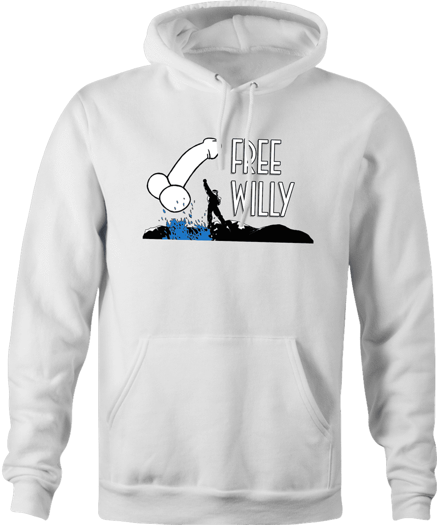 hilarious free one eyed willy parody hoodie white 