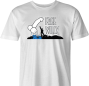 hilarious free one eyed willy parody t-shirt white men's