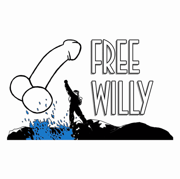 hilarious free one eyed willy parody tee ash grey