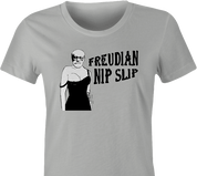 Funny freduian slip - sigmund freud nip parody ash women's t-shirt