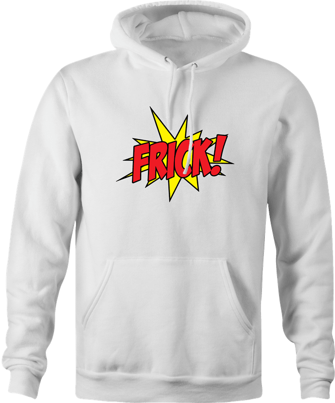 funny Frick - Pow! Comic Book What the Frick Meme Parody white hoodie