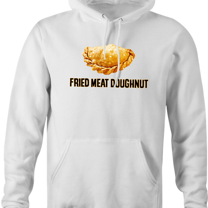 Funny Empanada aka Fried Meat Doughnut Parody White Hoodie