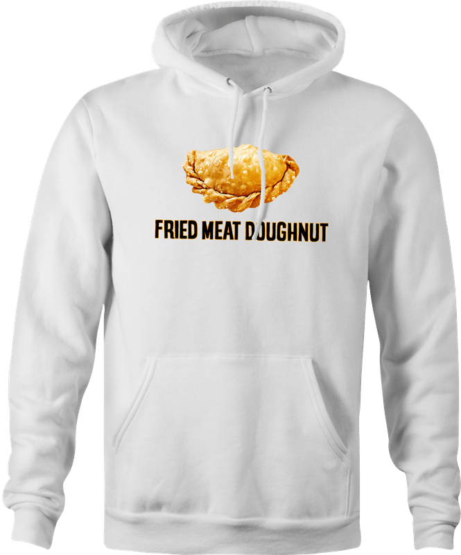 Funny Empanada aka Fried Meat Doughnut Parody White Hoodie