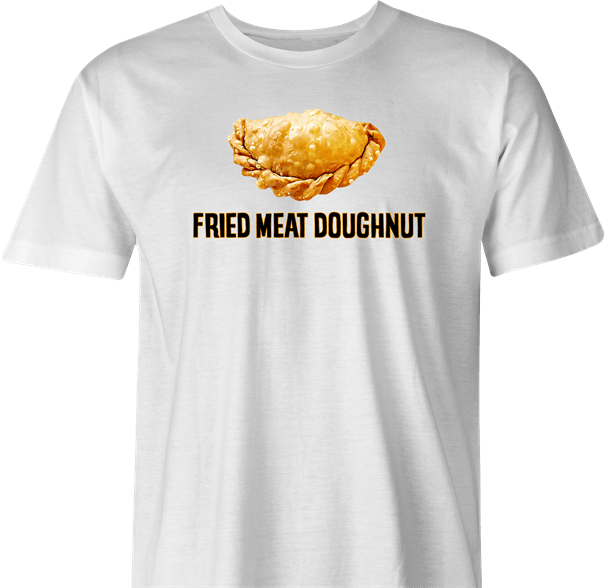 Funny Empanada aka Fried Meat Doughnut Parody White Men's T-Shirt