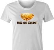Funny Empanada aka Fried Meat Doughnut Parody White Women's T-Shirt