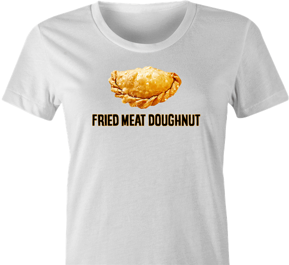Funny Empanada aka Fried Meat Doughnut Parody White Women's T-Shirt