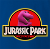 Funny Barney the dinosaur jurassic park mashup parody t-shirt royal blue