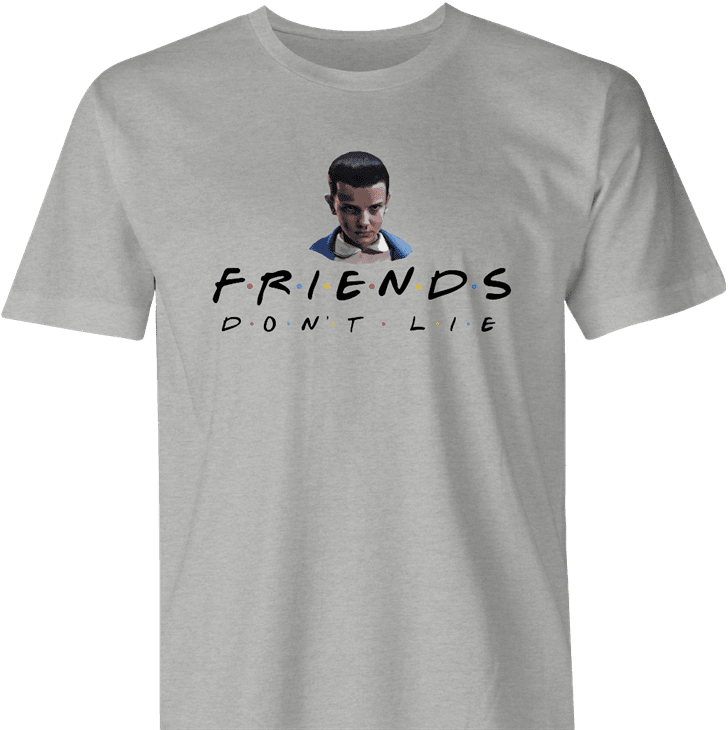 Funny Friends don't lie stranger things mashup men's grey t-shirt 
