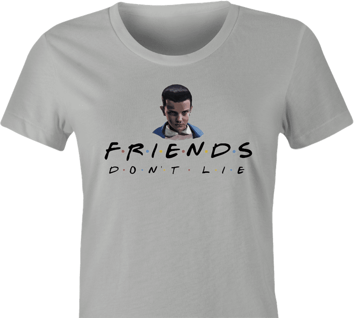Funny Friends don't lie stranger things mashup women's grey t-shirt 