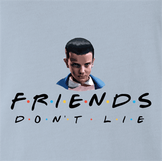 Funny Friends don't lie stranger things mashup light blue t-shirt 