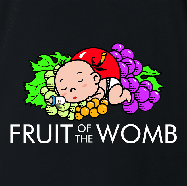 Funny pregnancy expecting mother t-shirt - Fruit of the Womb men's black