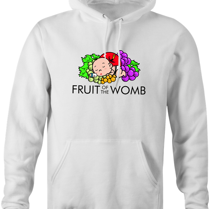 Funny pregnancy expecting mother t-shirt - Fruit of the Womb white hoodie 