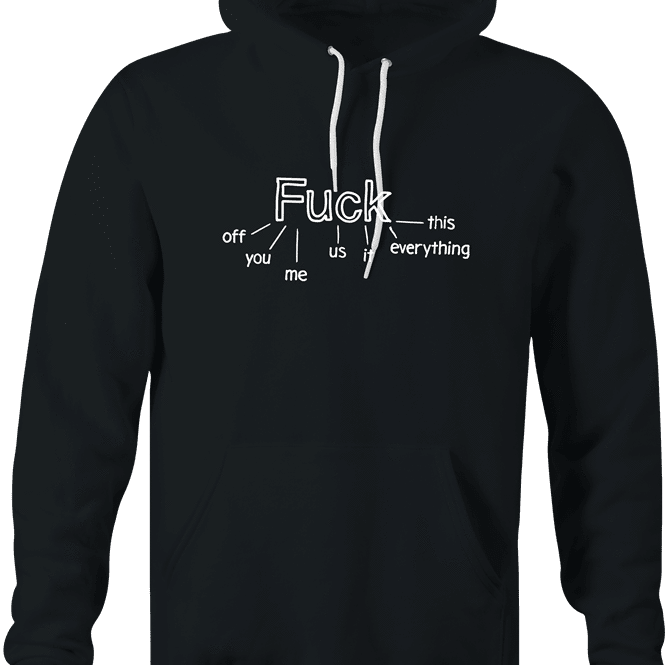 funny Many Uses Of The Word Fuck Parody black hoodie