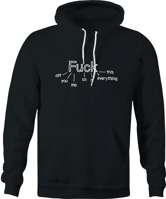 funny Many Uses Of The Word Fuck Parody black hoodie