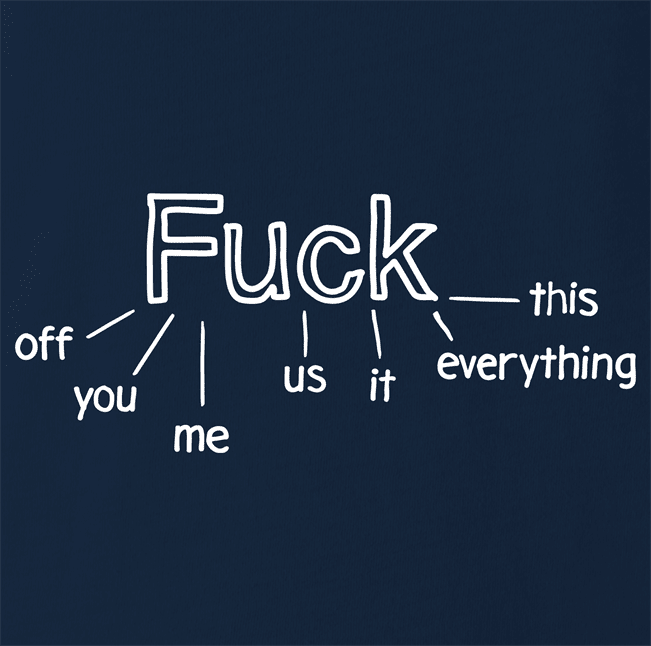 funny Many Uses Of The Word Fuck Parody Navy t-shirt