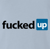 linked in fucked up offensive parody t-shirt white light blue