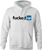 linked in fucked up offensive parody hoodie white 