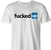 linked in fucked up offensive parody t-shirt grey