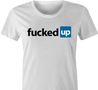 linked in fucked up offensive parody t-shirt white women's