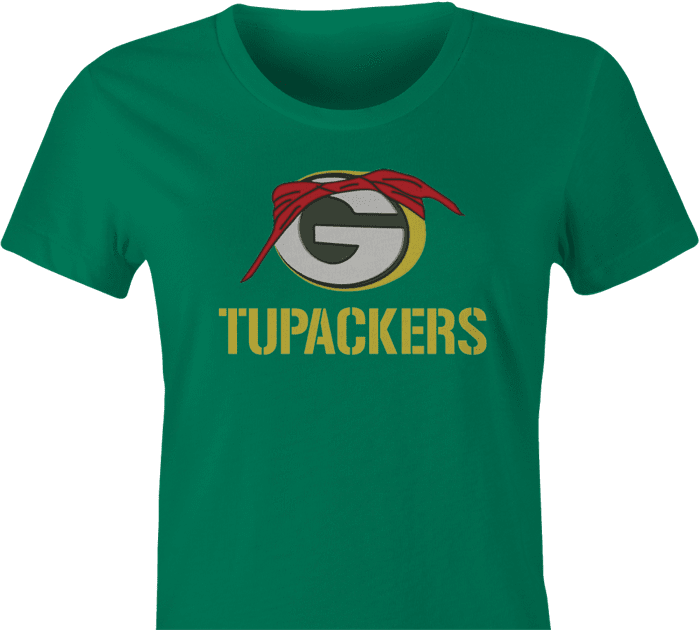 Hilarious Packers Tupac T-Shirt Women's Tee / KellyGreen / 2x