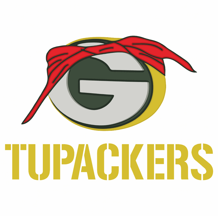 Funny Green Bay Packers 2pac mash up white t-shirt