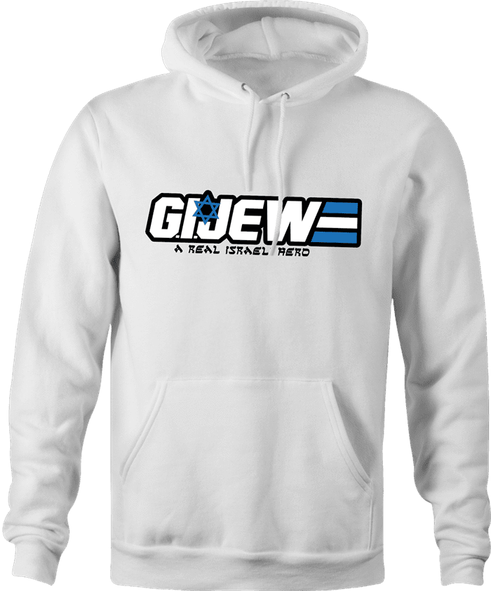 Funny Israel IDF GI Joe Parody white hoodie