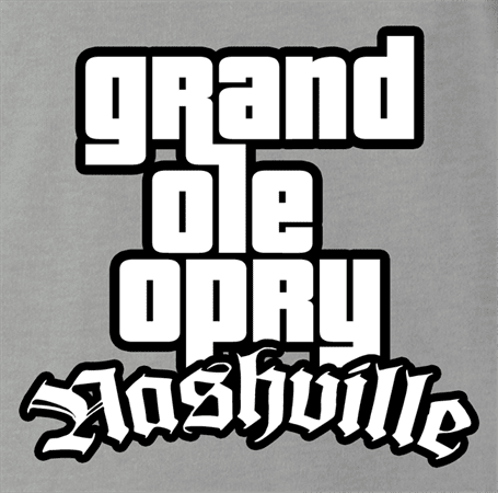 Funny GTA Nashville grand ole opry parody t-shirt grey