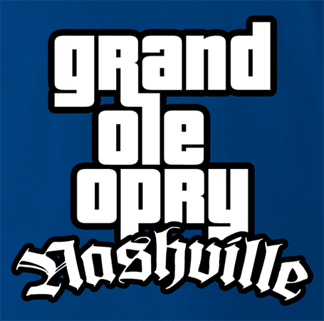 Funny GTA Nashville grand ole opry parody t-shirt royal blue