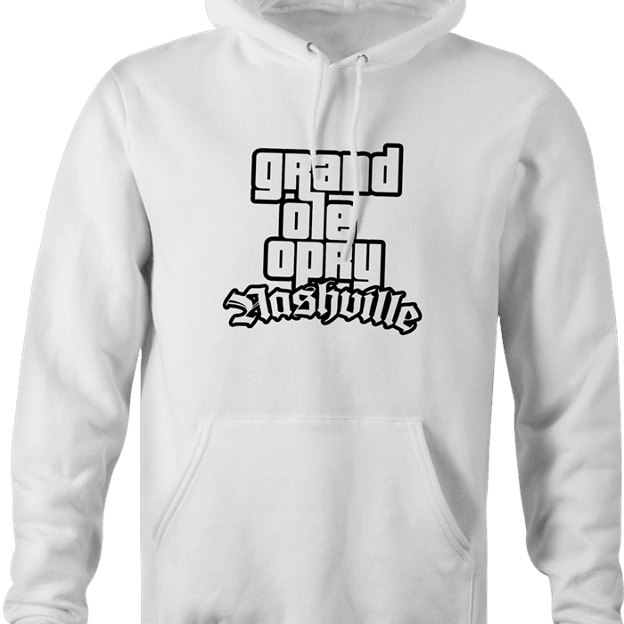 Funny GTA Nashville grand ole opry parody hoodie white