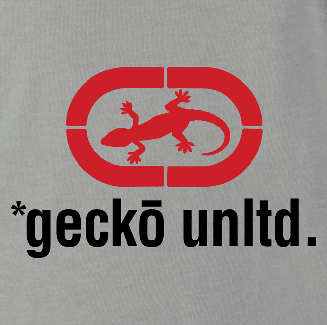 Gecko car insurance and Ecko Apparel funny t-shirt men's ash