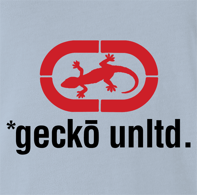 Gecko car insurance and Ecko Apparel funny t-shirt men's light blue  