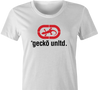 Gecko car insurance and Ecko Apparel funny t-shirt women's white  