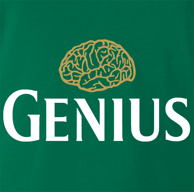 Funny Genius guinness beer men's green t-shirt 