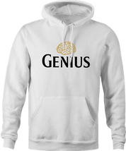 Funny Genius guinness beer men's white hoodie