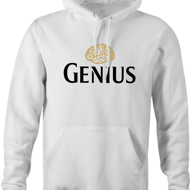 Funny Genius guinness beer men's white hoodie