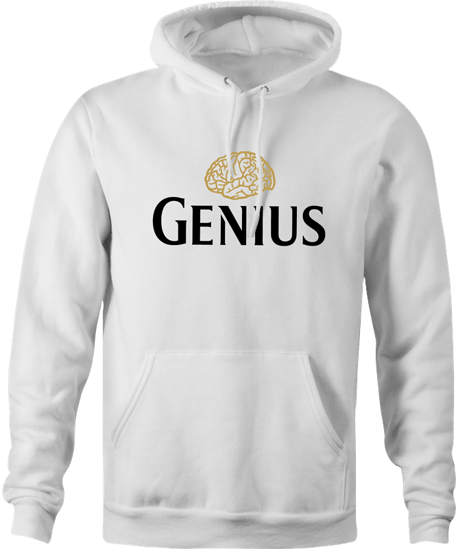 Funny Genius guinness beer men's white hoodie