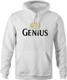Funny Genius guinness beer men's white hoodie