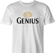 Funny Genius guinness beer men's white t-shirt 