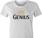 Funny Genius guinness beer women's white t-shirt 