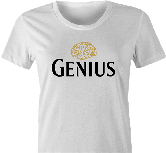 Funny Genius guinness beer women's white t-shirt 